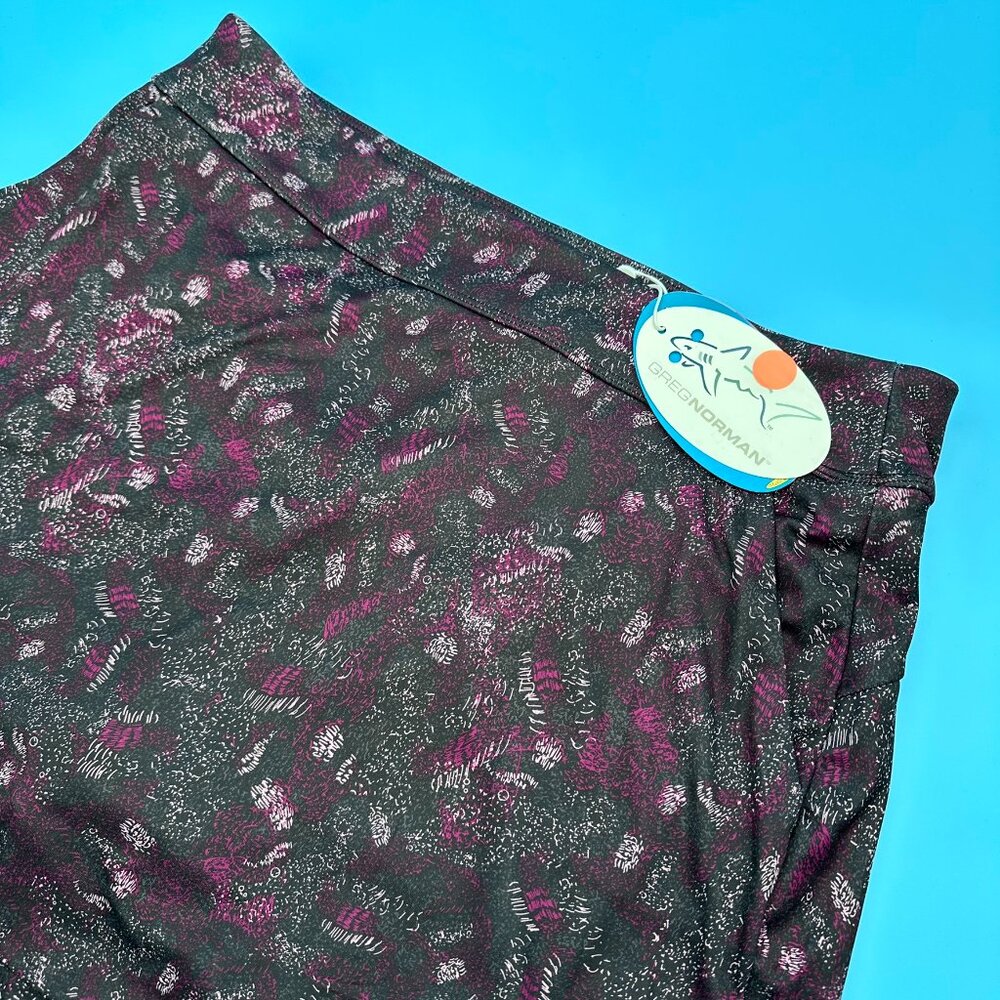 Greg Norman, Women's ML75 Monet Print 17" Sculpting‎ Skort, Size M, Black/Purple